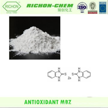 Sustancias químicas de fabricación del proveedor chino CAS NO.3030-80-6 C14H10N4S2Zn 2-Mercaptobenzimidazol sal de zinc ANTIOXIDANTE MBZ